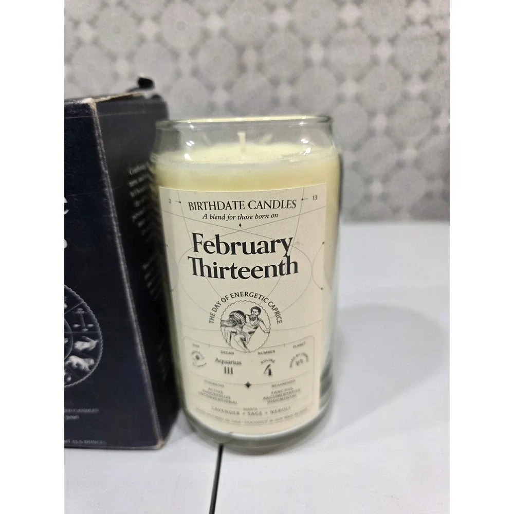Birthdate Candles February Thirteenth Aquarius Zodiac Astrology‎ Scented Candle